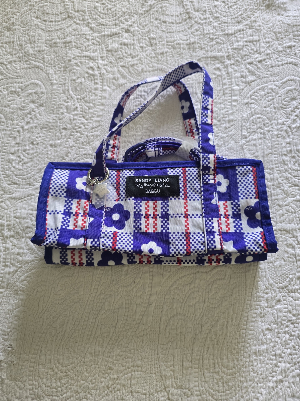 Baggu X Sandy Liang Blue Floral Mini Market Bag